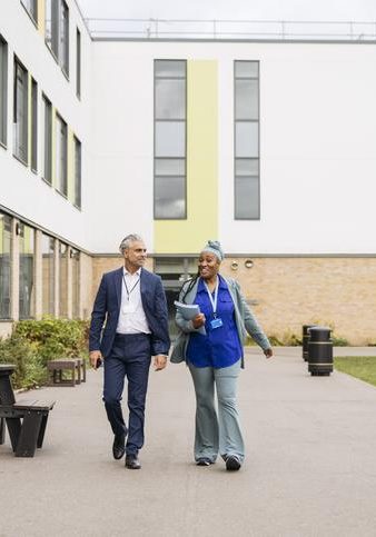 british educators walking and talking