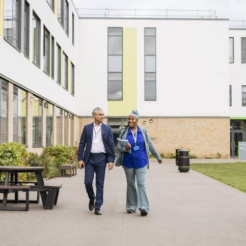 british educators walking and talking